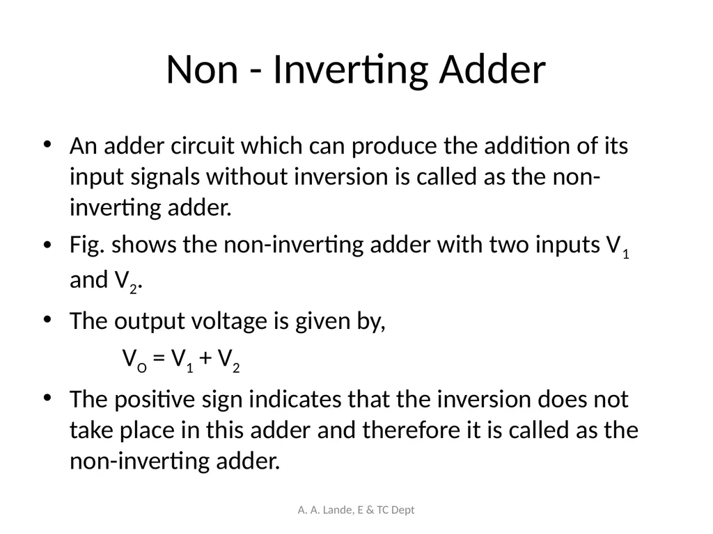 ANALOG CIRCUITS A. A. Lande, E & TC Dept Course - slide 39 of 96