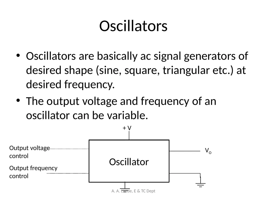 ANALOG CIRCUITS A. A. Lande, E & TC Dept Course - slide 88 of 96