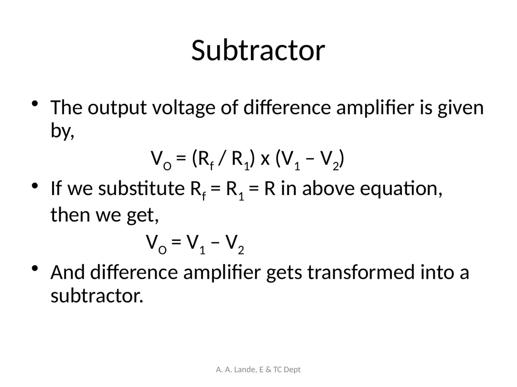 ANALOG CIRCUITS A. A. Lande, E & TC Dept Course - slide 43 of 96
