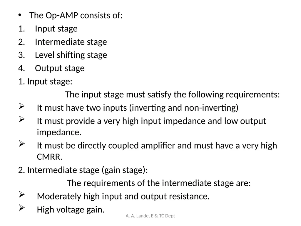ANALOG CIRCUITS A. A. Lande, E & TC Dept Course - slide 15 of 96
