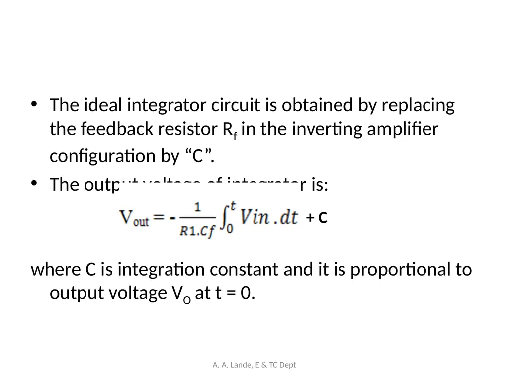 ANALOG CIRCUITS A. A. Lande, E & TC Dept Course - slide 46 of 96