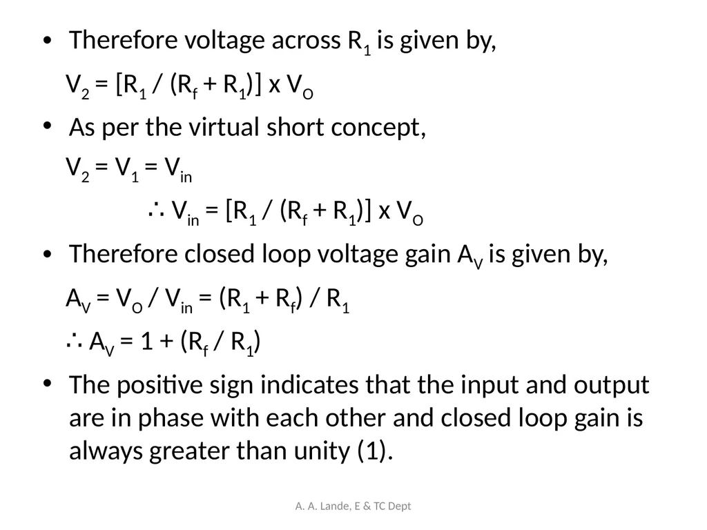ANALOG CIRCUITS A. A. Lande, E & TC Dept Course - slide 33 of 96