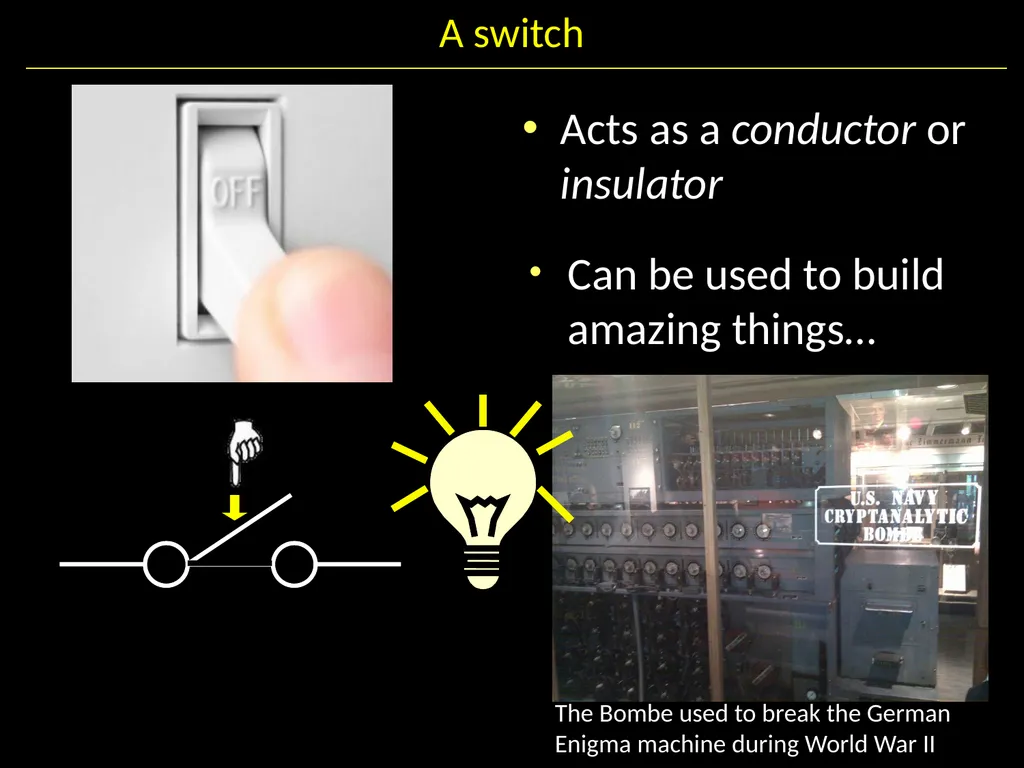 Gates and Logic: From switches to Transistors, - slide 3 of 48