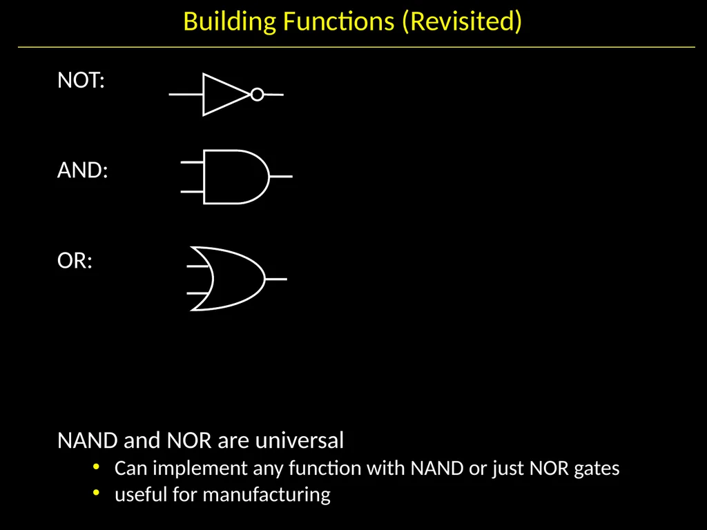 Gates and Logic: From switches to Transistors, - slide 43 of 48