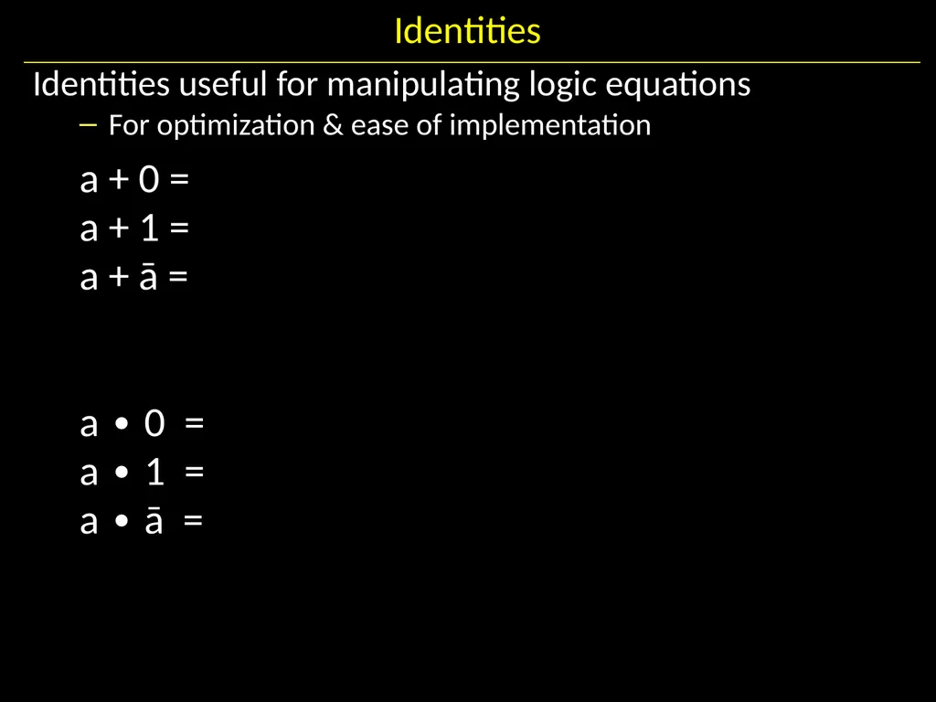 Gates and Logic: From switches to Transistors, - slide 20 of 48