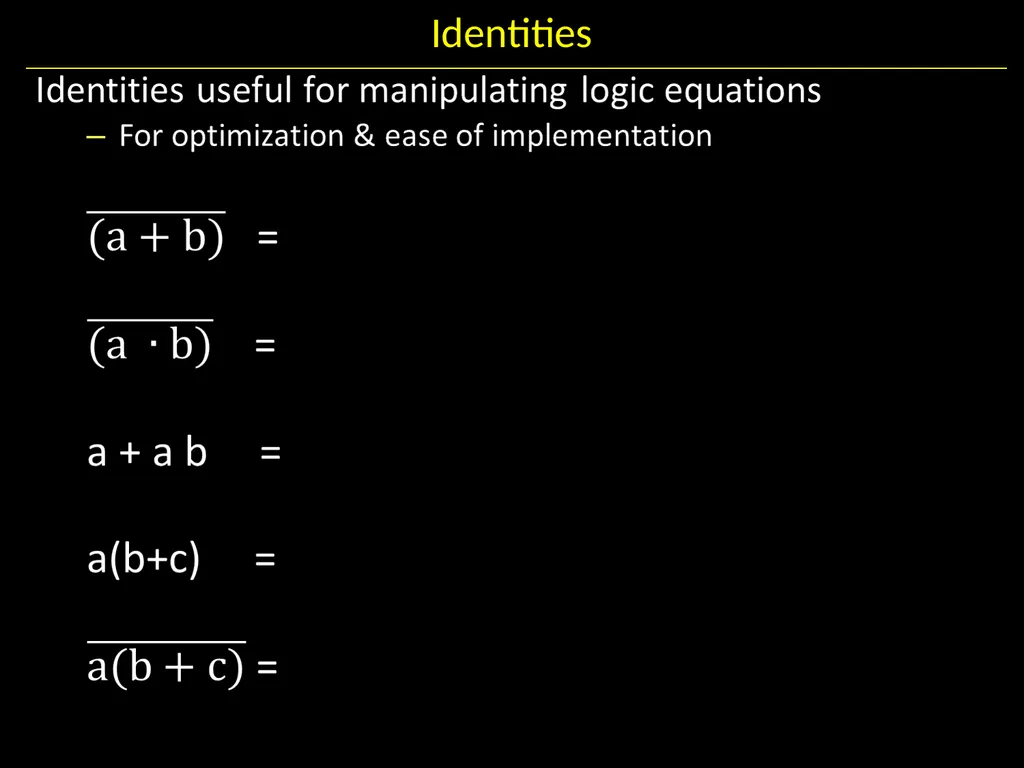 Gates and Logic: From switches to Transistors, - slide 21 of 48