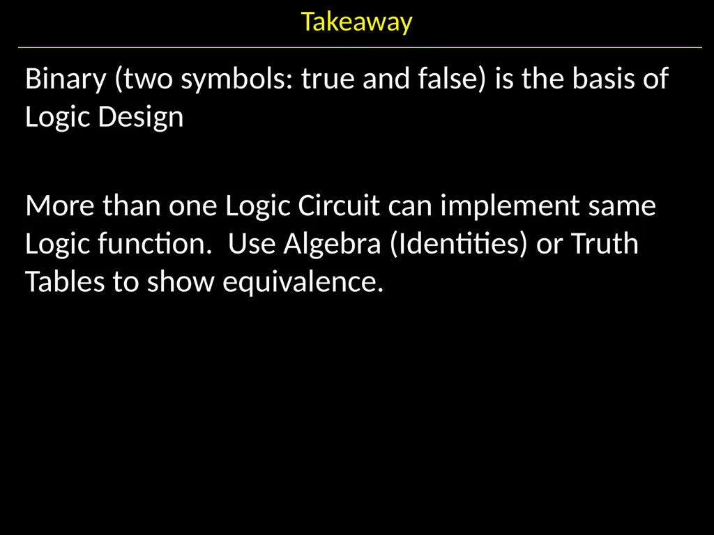 Gates and Logic: From switches to Transistors, - slide 23 of 48