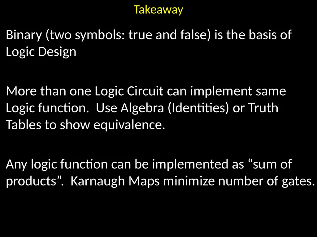 Gates and Logic: From switches to Transistors, - slide 36 of 48