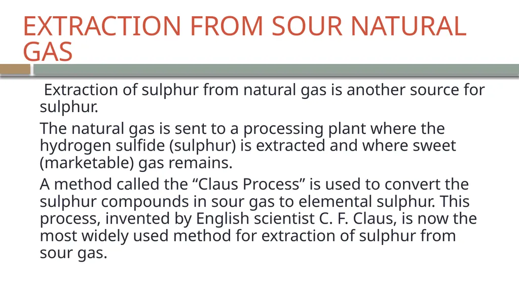 LECTURE 9 SULFUR AND SULFURIC ACID Ch 61 - slide 8 of 40