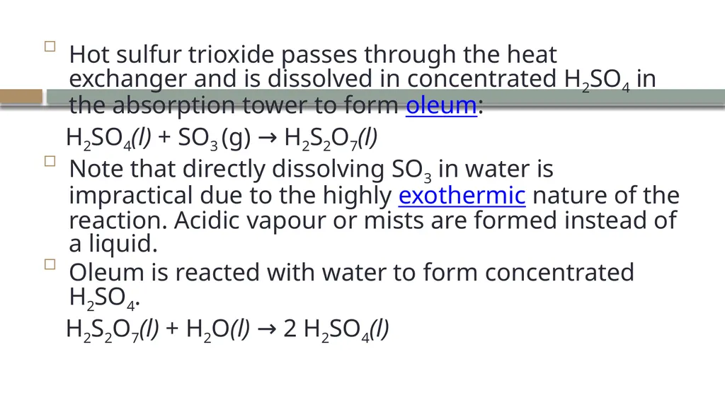 LECTURE 9 SULFUR AND SULFURIC ACID Ch 61 - slide 21 of 40