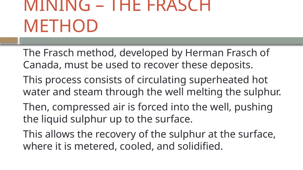 LECTURE 9 SULFUR AND SULFURIC ACID Ch 61 - slide 5 of 40