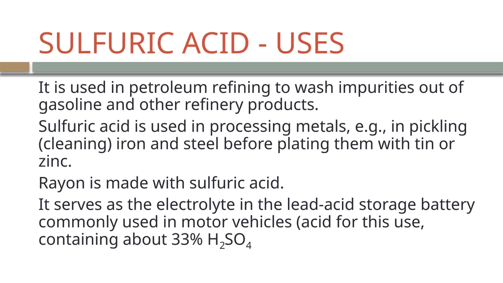 LECTURE 9 SULFUR AND SULFURIC ACID Ch 61 - slide 12 of 40