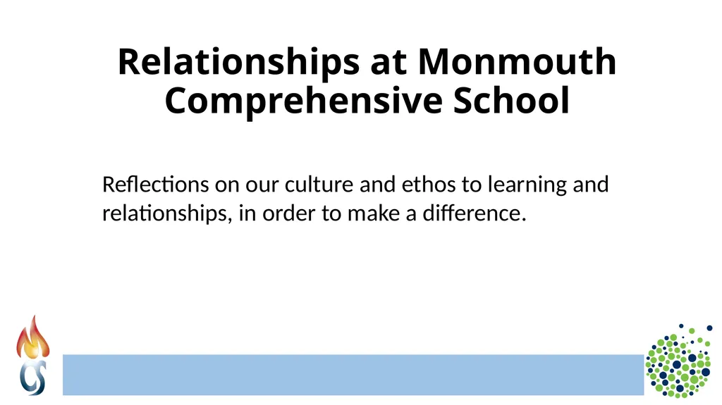 Relationships at Monmouth Comprehensive School - slide 1 of 13