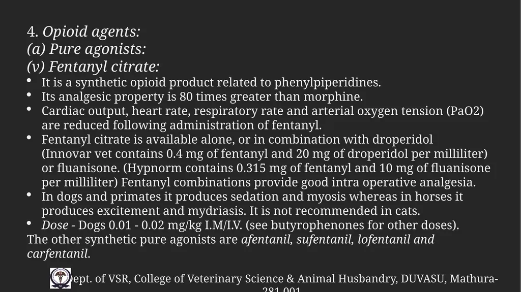 PreAnaesthetic medications Gulshan Kumar MVSc, PhD - slide 42 of 47