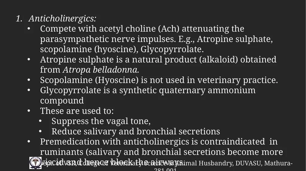 PreAnaesthetic medications Gulshan Kumar MVSc, PhD - slide 5 of 47