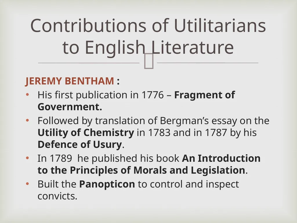 Utilitarianism or Philosophical radicalism Dr. - slide 8 of 12