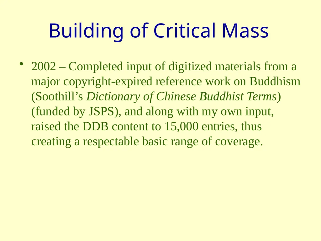 The Digital Dictionary of Buddhism [DDB]: A Model - slide 12 of 20