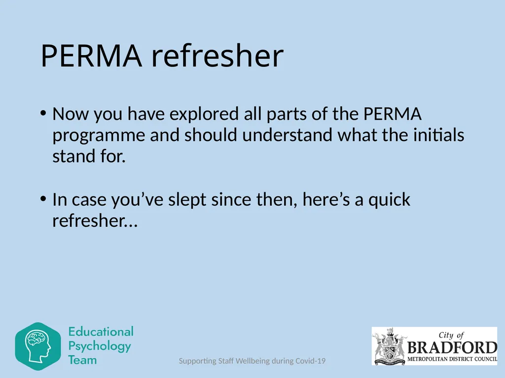 Session 6 PERMA Plus Dr Ruth Dennis Principal - slide 5 of 14