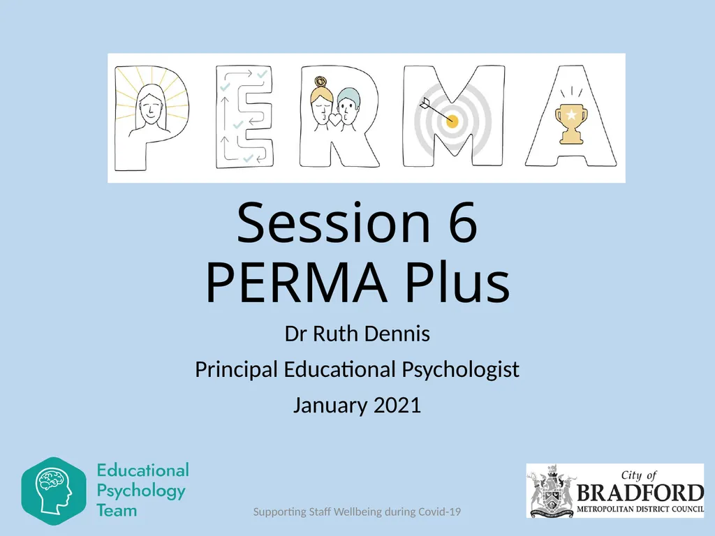 Session 6 PERMA Plus Dr Ruth Dennis Principal - slide 1 of 14