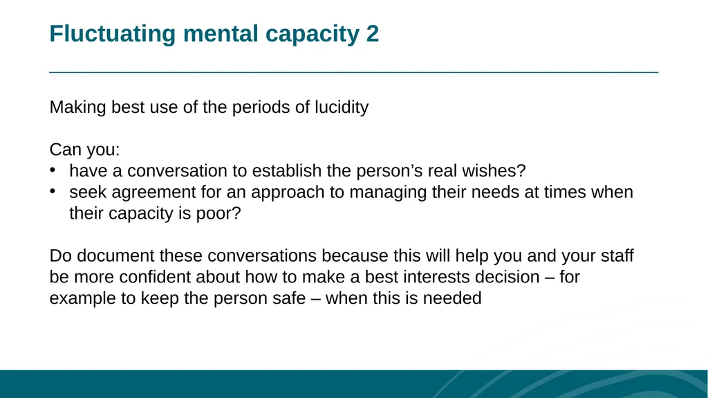 Mental Capacity drop-in session for care providers - slide 12 of 21