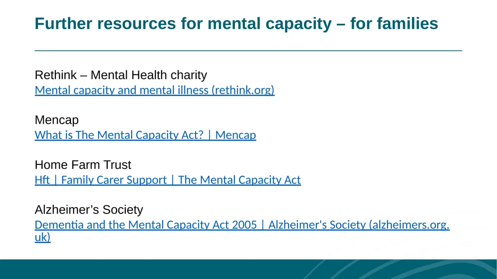 Mental Capacity drop-in session for care providers - slide 20 of 21