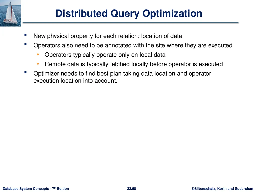 Chapter 22: Parallel and Distributed Query - slide 68 of 70