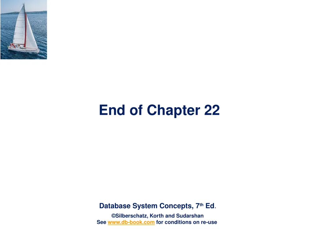 Chapter 22: Parallel and Distributed Query - slide 70 of 70