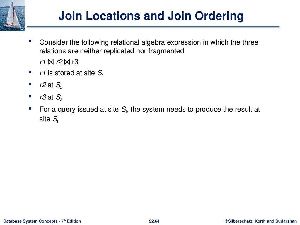 Chapter 22: Parallel and Distributed Query - slide 64 of 70