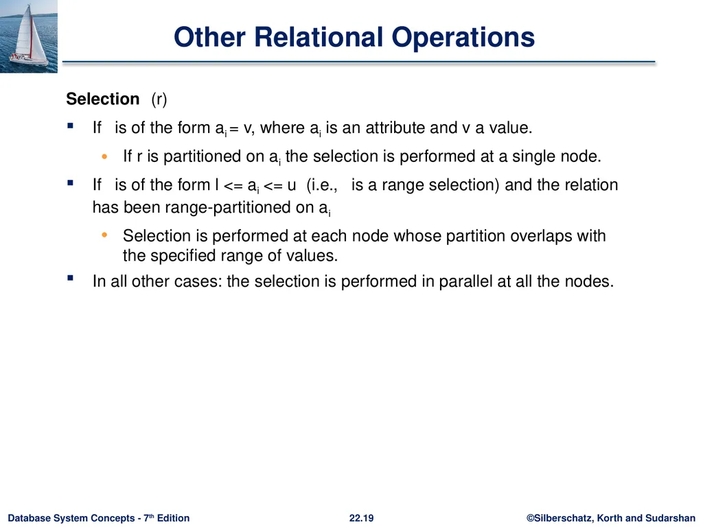 Chapter 22: Parallel and Distributed Query - slide 19 of 70