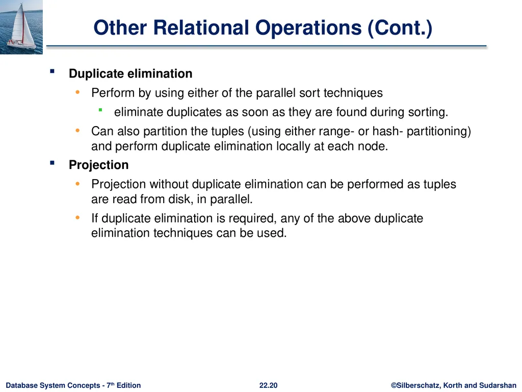 Chapter 22: Parallel and Distributed Query - slide 20 of 70
