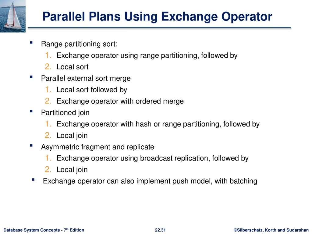Chapter 22: Parallel and Distributed Query - slide 31 of 70