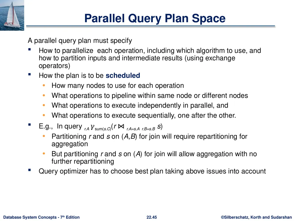 Chapter 22: Parallel and Distributed Query - slide 45 of 70