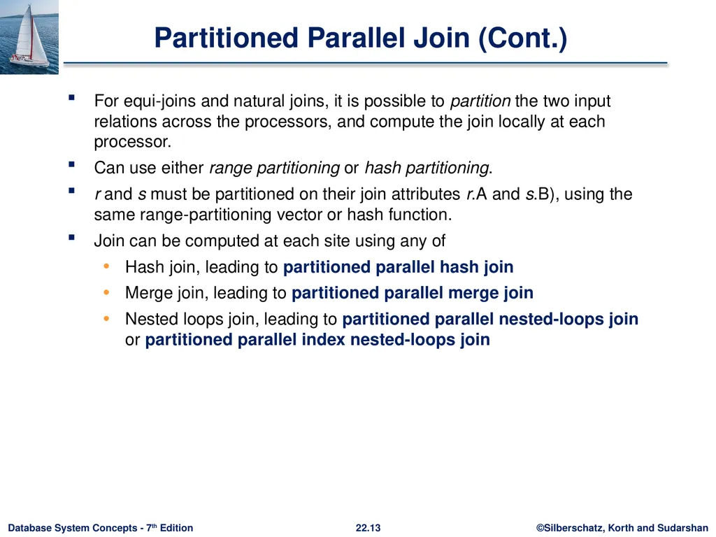 Chapter 22: Parallel and Distributed Query - slide 13 of 70