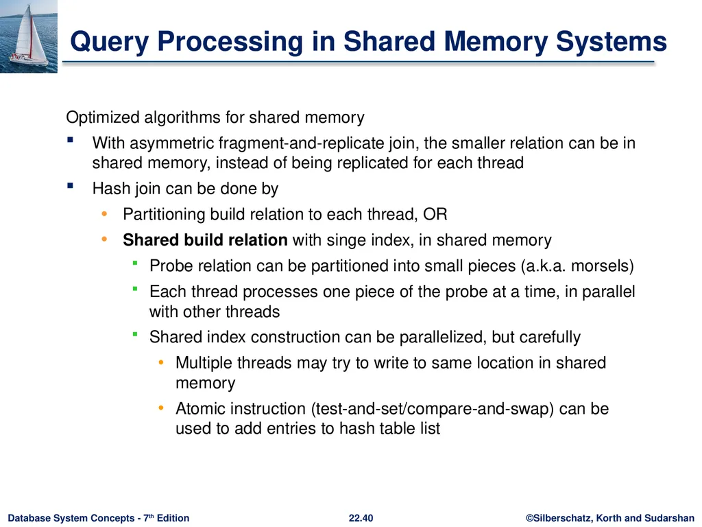 Chapter 22: Parallel and Distributed Query - slide 40 of 70