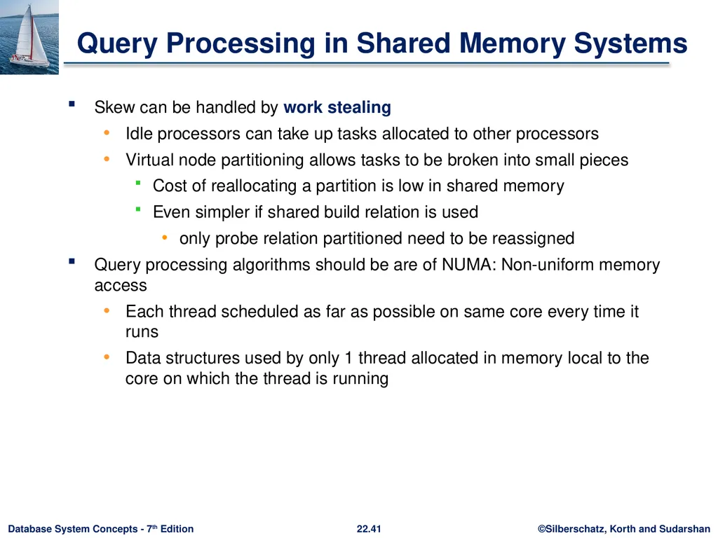 Chapter 22: Parallel and Distributed Query - slide 41 of 70