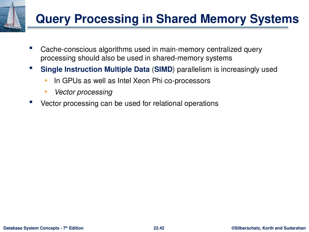 Chapter 22: Parallel and Distributed Query - slide 42 of 70