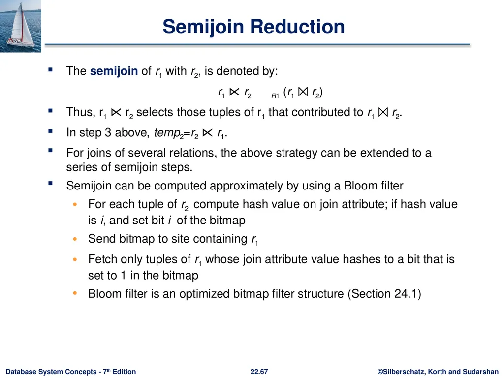 Chapter 22: Parallel and Distributed Query - slide 67 of 70