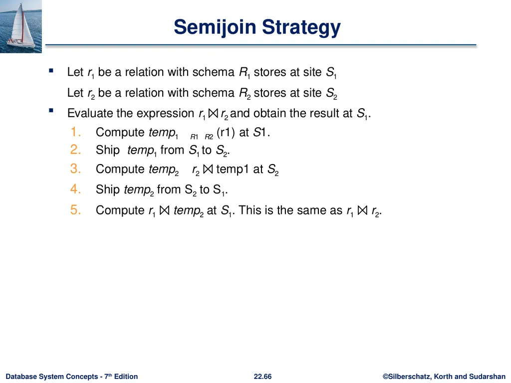 Chapter 22: Parallel and Distributed Query - slide 66 of 70