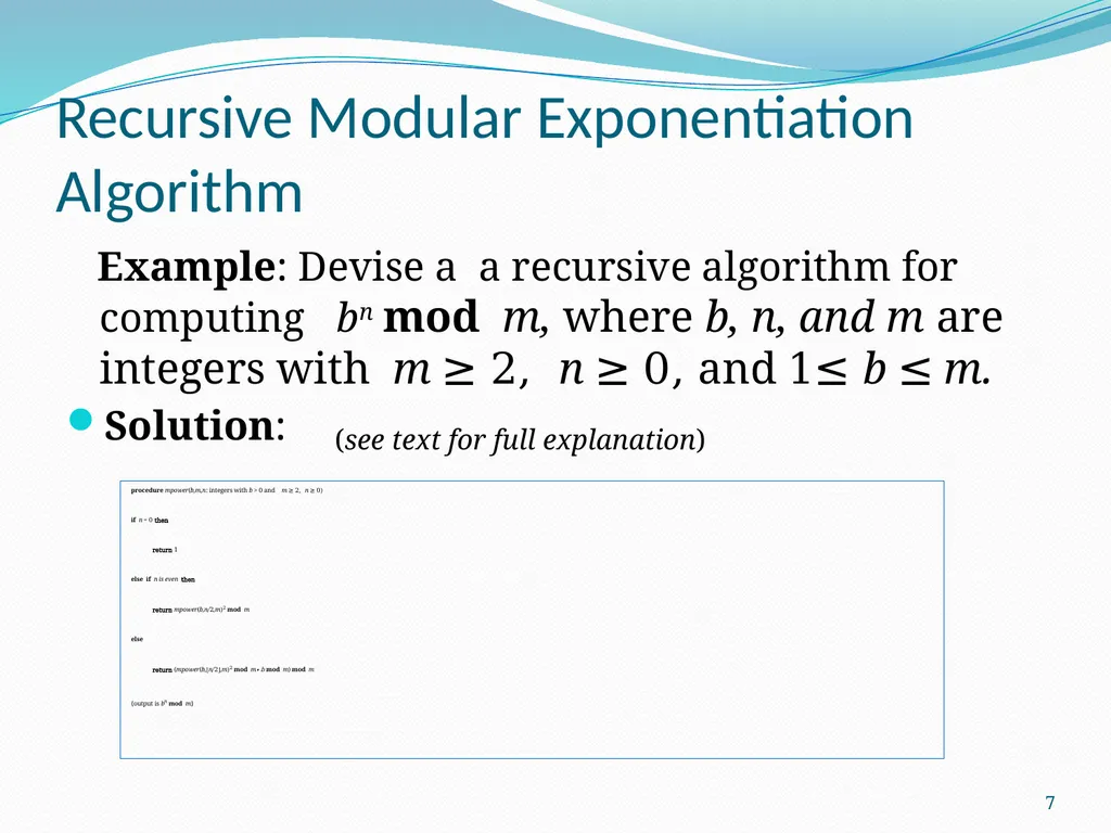 Recursive Algorithms Section 5.4 1 Section Summary - slide 7 of 16