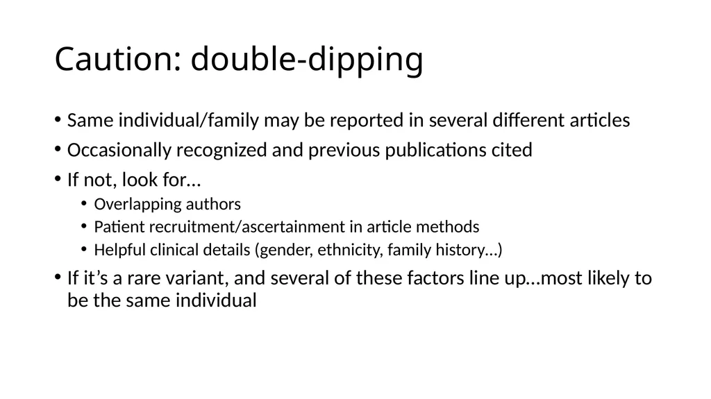 Sequence Variant Literature Search Tips and Tricks - slide 18 of 21