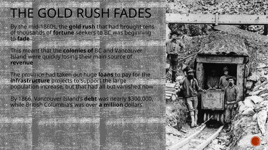 BC and Confederation The Gold Rush Fades By the - slide 2 of 10