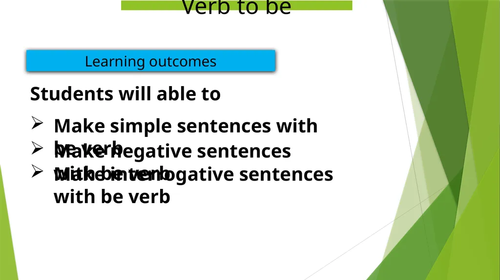 WELCOME TO THIS PRESENTATION “Verb to be” - slide 3 of 9