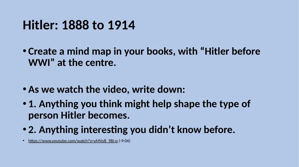 What events transformed Hitler from a “nobody” to - slide 5 of 10