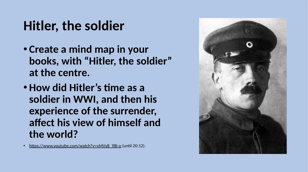 What events transformed Hitler from a “nobody” to - slide 7 of 10