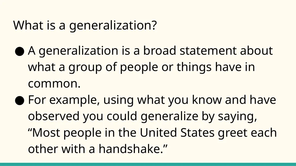 Generalization Ms. Morgan What is a - slide 2 of 10