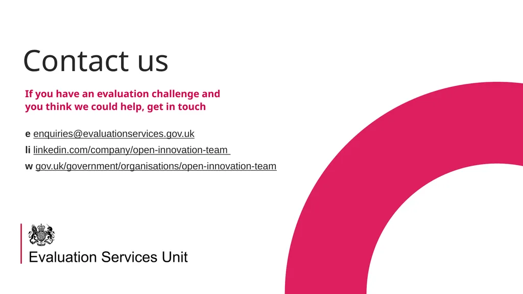 Evaluation Services Unit Delivering high-quality, - slide 10 of 10
