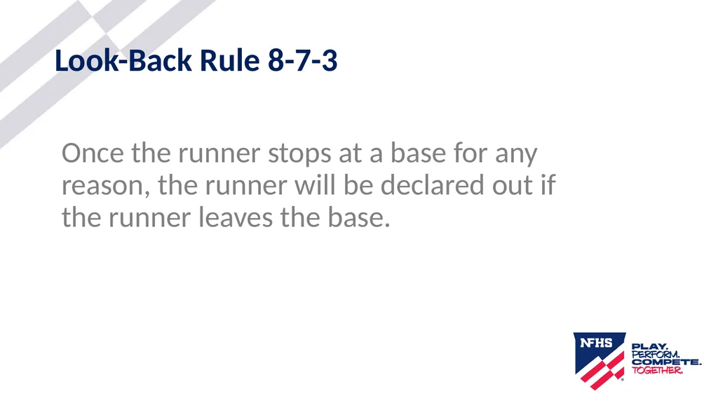 2025-26 NFHS Softball Look-Back Rule Updated - slide 4 of 17