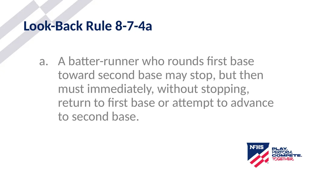 2025-26 NFHS Softball Look-Back Rule Updated - slide 6 of 17
