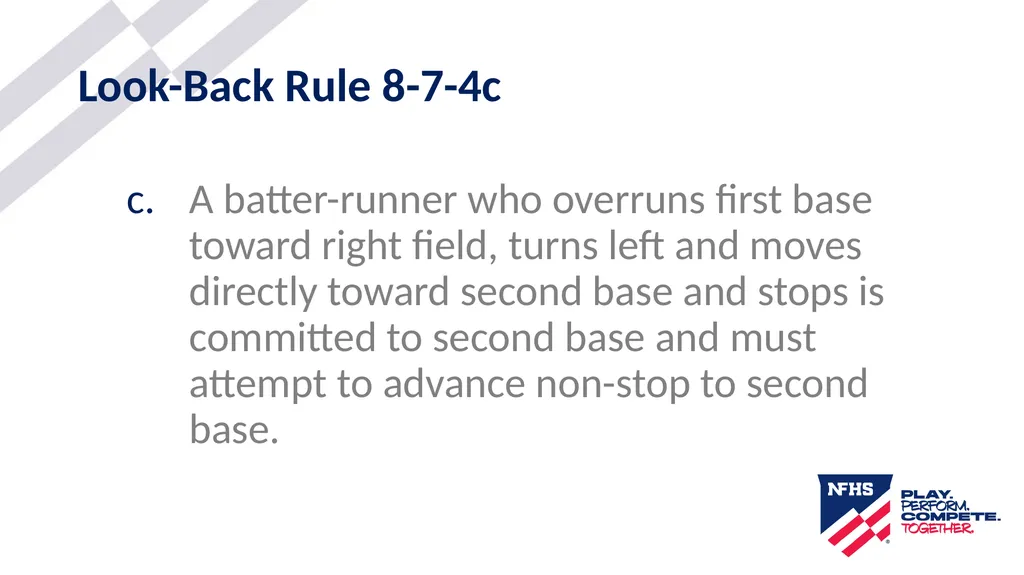 2025-26 NFHS Softball Look-Back Rule Updated - slide 10 of 17