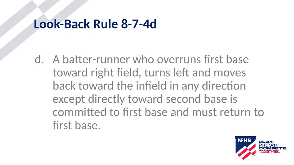 2025-26 NFHS Softball Look-Back Rule Updated - slide 12 of 17